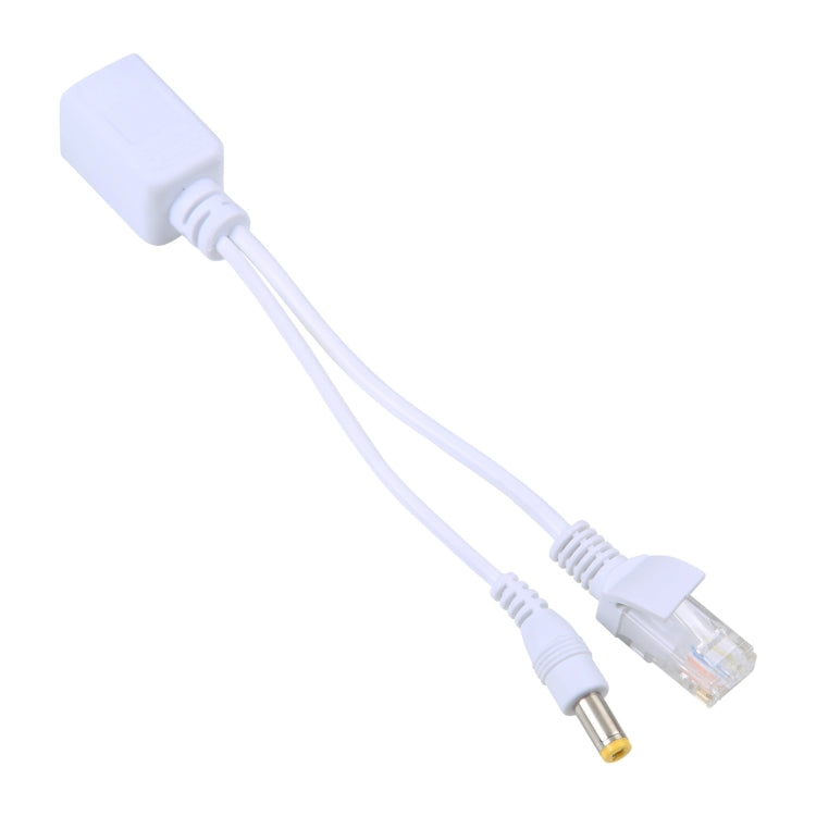 RJ45 POE Injector and Splitter Cable with 2.1x 5.5mm Male DC Jack, 2.1x 5.5mm Male