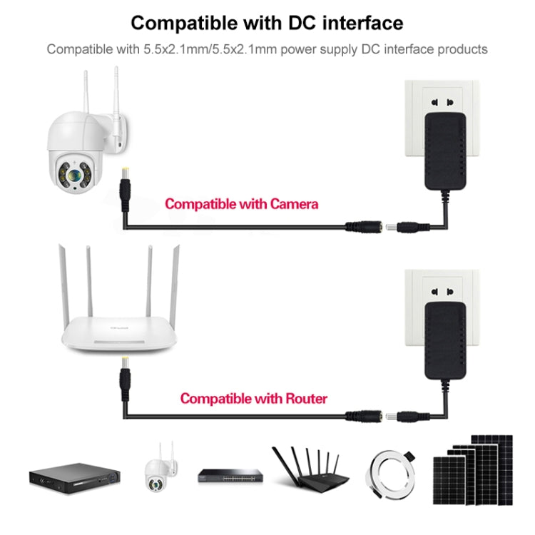 DC 5.5 x 2.1 To 7.0 Female DC Power Connection Cable, Length: 5m, DC 5.5 x 2.1 To DC 7.0