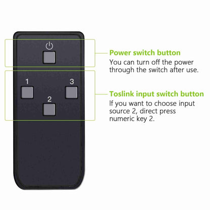 NK-T32 Toslink 3 In 2 Out Switch/Splitter with IR Remote