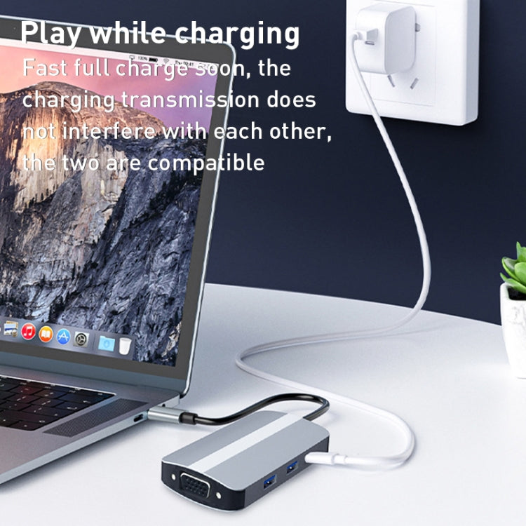 BYL-2106 7 in 1 USB-C / Type-C to USB Docking Station HUB Adapter, BYL-2106