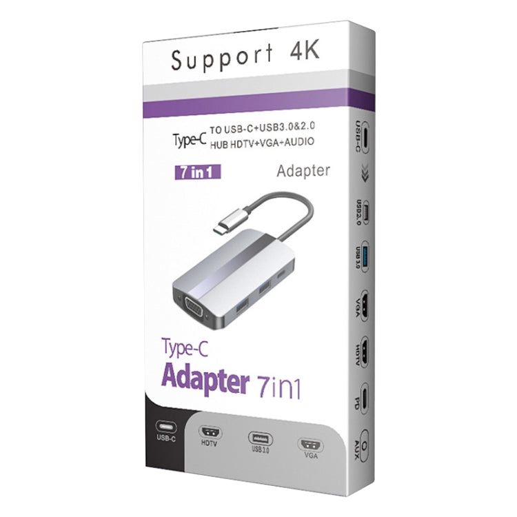BYL-2106 7 in 1 USB-C / Type-C to USB Docking Station HUB Adapter, BYL-2106