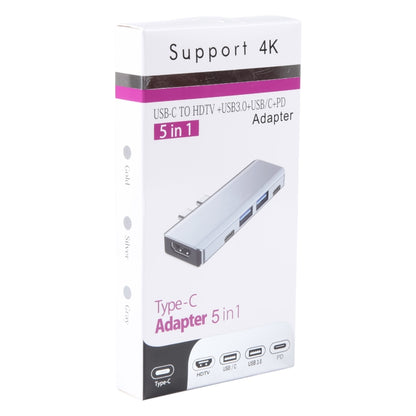YG-2102 5 in 1 Dual USB-C / Type-C to USB Docking Station HUB Adapter, YG-2102
