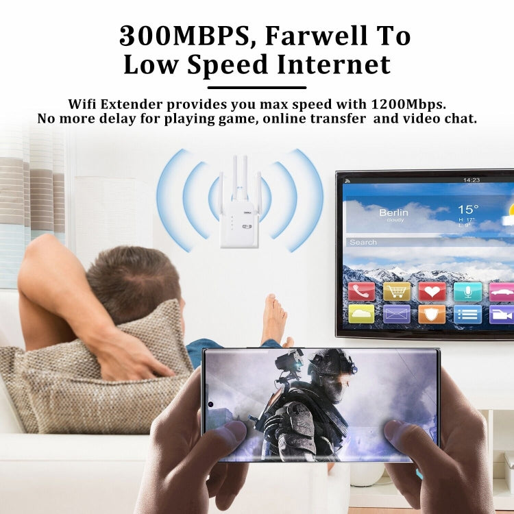 ZX-R08 300Mbps 2.4G WiFi Repeater Signal Amplifier, US Plug, 300Mbps