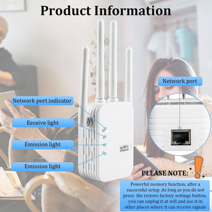 ZX-R08 1200Mbps 2.4G/5G Dual-Band WiFi Repeater Signal Amplifier WISP Outdoor Router, US Plug, 1200Mbps