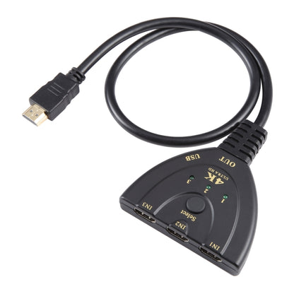 3 x 1 4K 30Hz HDMI Switcher with Pigtail HDMI Cable, Support External Power Supply, External Power Supply