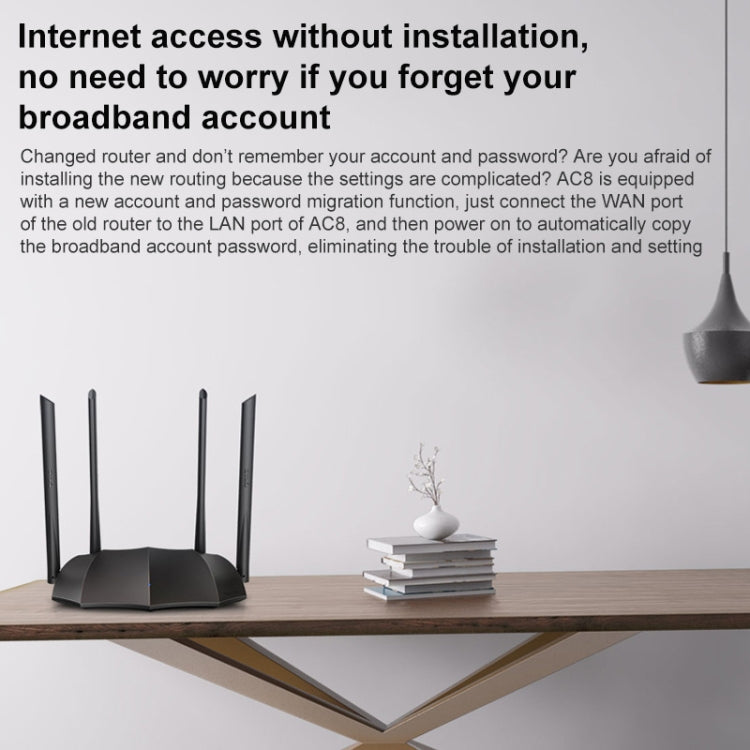 Tenda AC8 AC1200 2.4 / 5GHz Dual-Band Gigabit Port Wireless Router, AC8