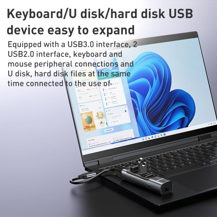 Yesido HB24 5 in 1 USB-C / Type-C Multifunction Docking Station HUB Adapter, HB24