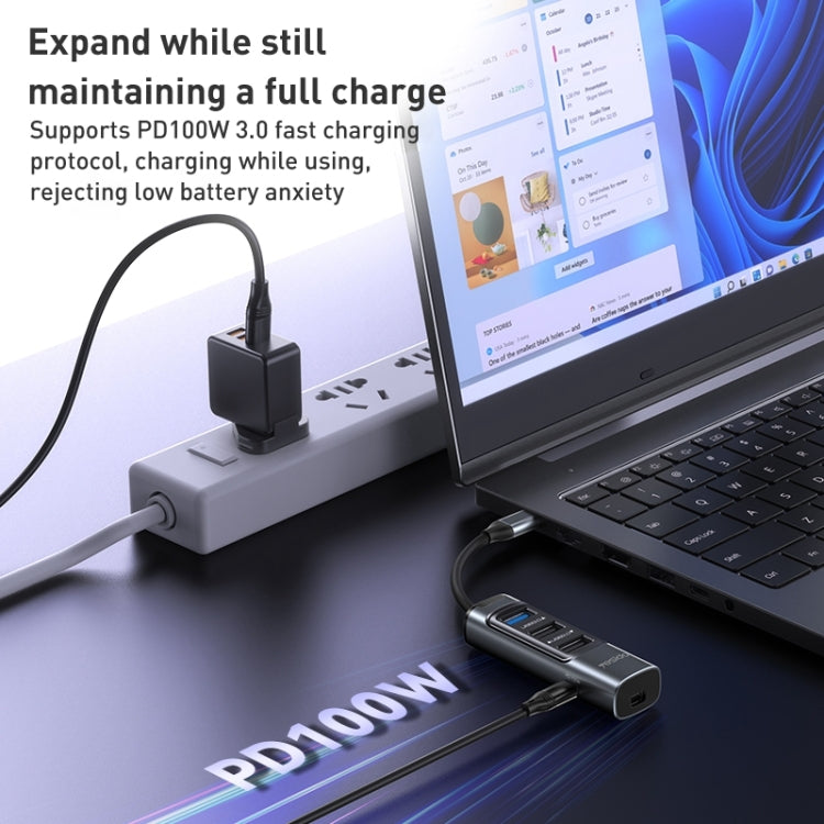 Yesido HB24 5 in 1 USB-C / Type-C Multifunction Docking Station HUB Adapter, HB24