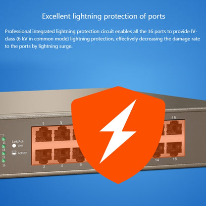 Tenda TEG1016D Desktop v6.0 16-Port Gigabit Ethernet Switch 6KV Lightning Protect, TEG1016D