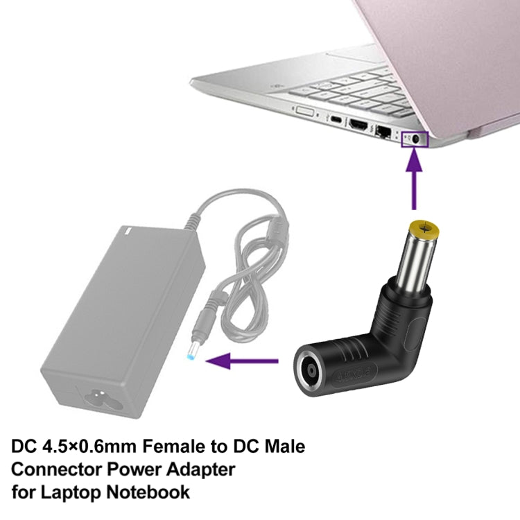 DC 4506 Female to DC 5525 Male Connector Power Adapter for HP Laptop, DC 5525