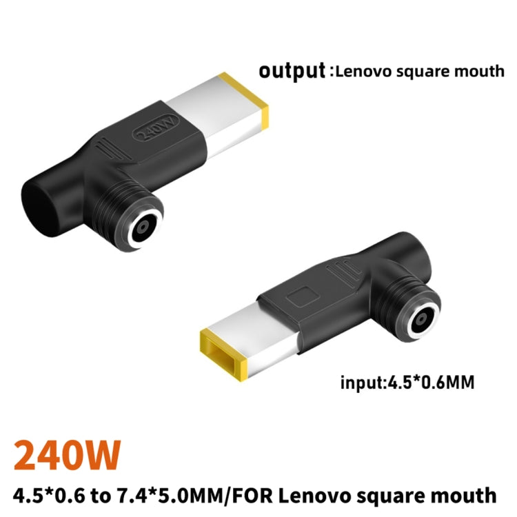 240W DC 4506 Female to Square Elbow Connector Power Adapter for Lenovo, Square Elbow