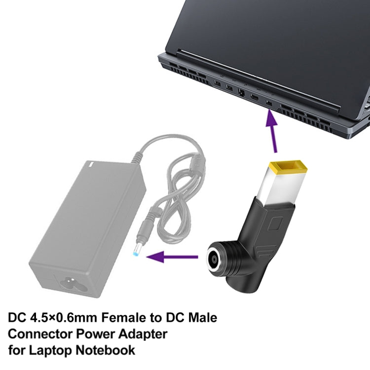 240W DC 4506 Female to Square Elbow Connector Power Adapter for Lenovo, Square Elbow