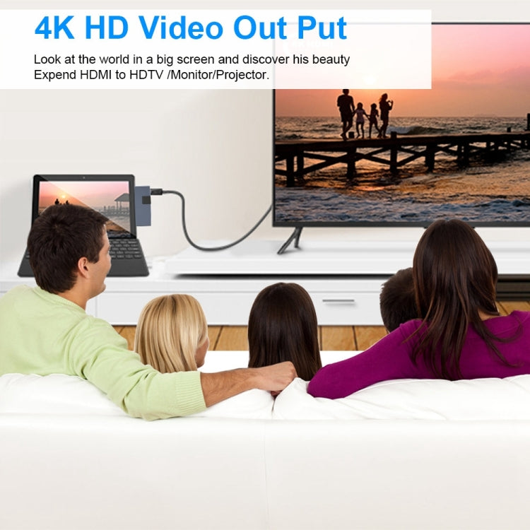 Rocketek SUR758 6 in 1 USB 3.0 / 4K HDMI / SD / TF HUB Adapter, SUR758