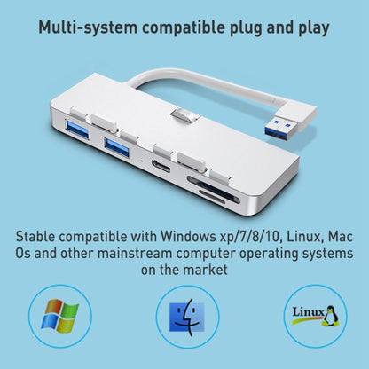 Rocketek HC412 USB3.0 x 3 + SD / TF Card Reader HUB Adapter, HC412