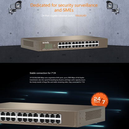 Tenda TEG1024D Desktop v7.0 24-Port Gigabit Ethernet Switch 6KV Lightning Protect, TEG1024D