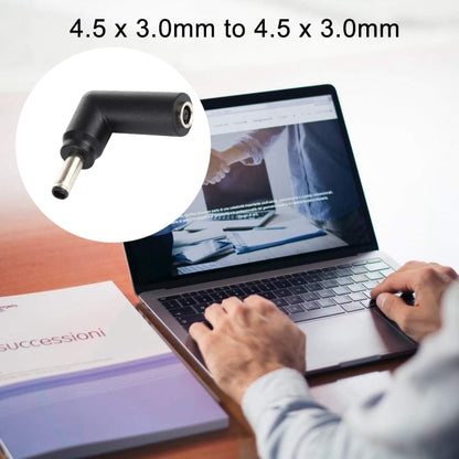 10 PCS 4.5 x 3.0mm Female to 4.5 x 3.0mm Male Plug Elbow Adapter Connector, 4.5x3.0mm to 4.5x3.0mm