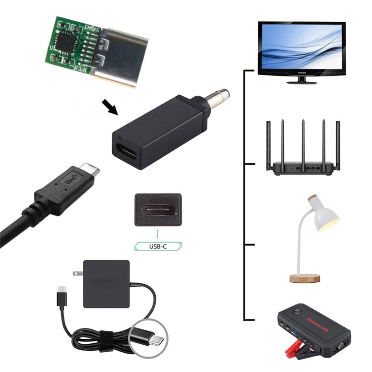 PD 18.5V-20V 4.8x1.7mm Male Adapter Connector, 4.8x1.7mm