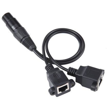 3-pin XLR Female to 2 x RJ45 Female Ethernet LAN Network Extension Cable, Cable Length: 30cm, 3-pin XLR Female to 2 x RJ45 Female