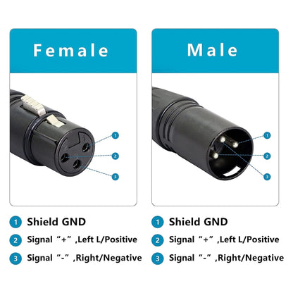 3-pin XLR Female to 2 x RJ45 Female Ethernet LAN Network Extension Cable, Cable Length: 30cm, 3-pin XLR Female to 2 x RJ45 Female