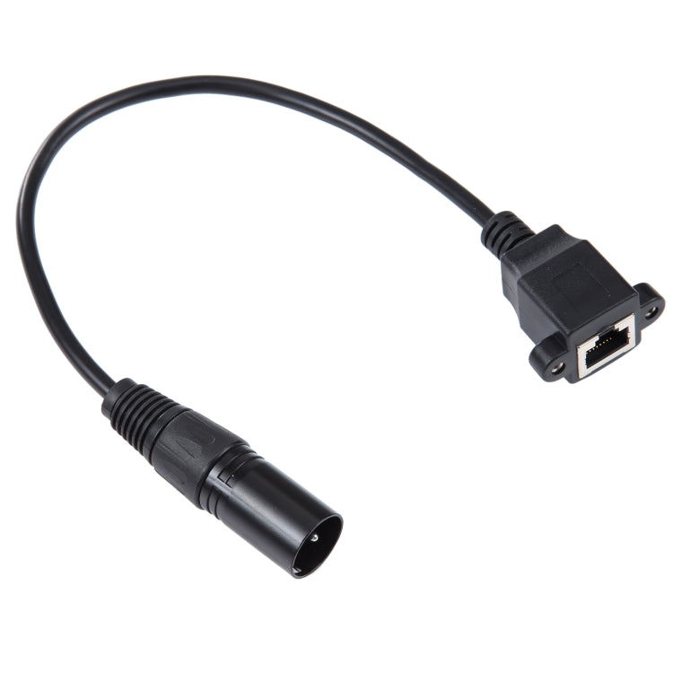 3-pin XLR Male to RJ45 Female Ethernet LAN Network Extension Cable, Cable Length: 30cm, 3-pin XLR Male to RJ45 Female