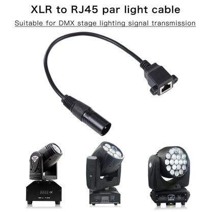3-pin XLR Male to RJ45 Female Ethernet LAN Network Extension Cable, Cable Length: 30cm, 3-pin XLR Male to RJ45 Female