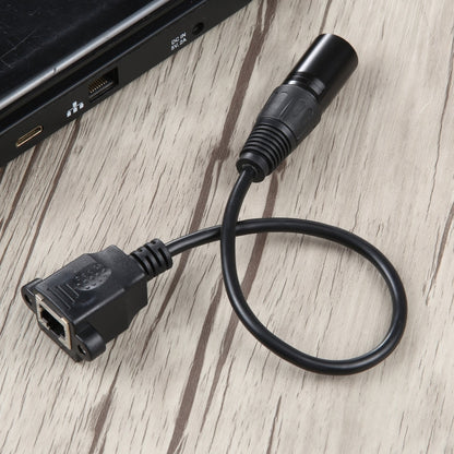 3-pin XLR Male to RJ45 Female Ethernet LAN Network Extension Cable, Cable Length: 30cm, 3-pin XLR Male to RJ45 Female