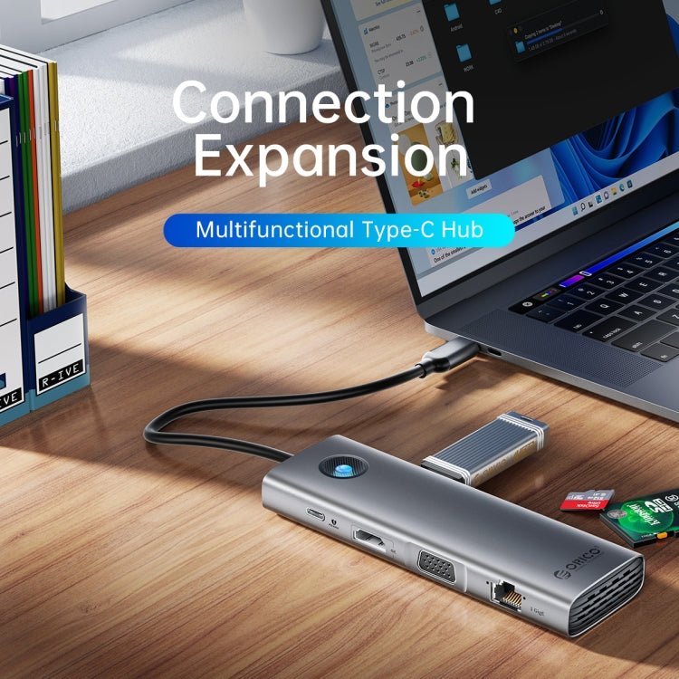 ORICO PW11-9P Type-C / USB-C 8-in-1 5Gbps Multifunction Docking Station, PW11-9P