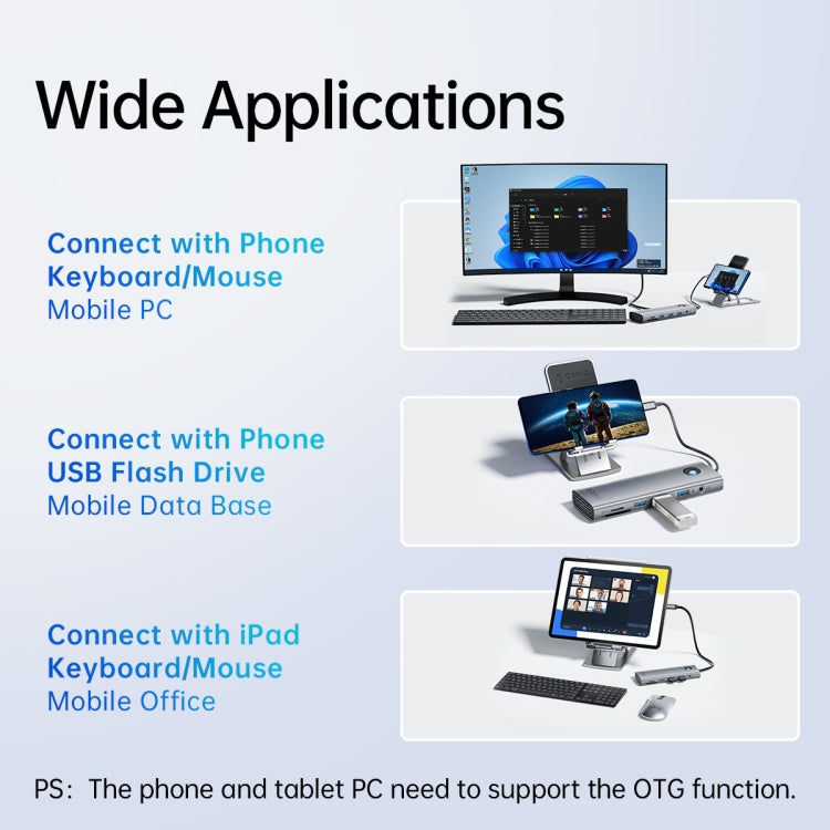 ORICO PW11-10P Type-C / USB-C 10-in-1 5Gbps Multifunction Docking Station, PW11-10P