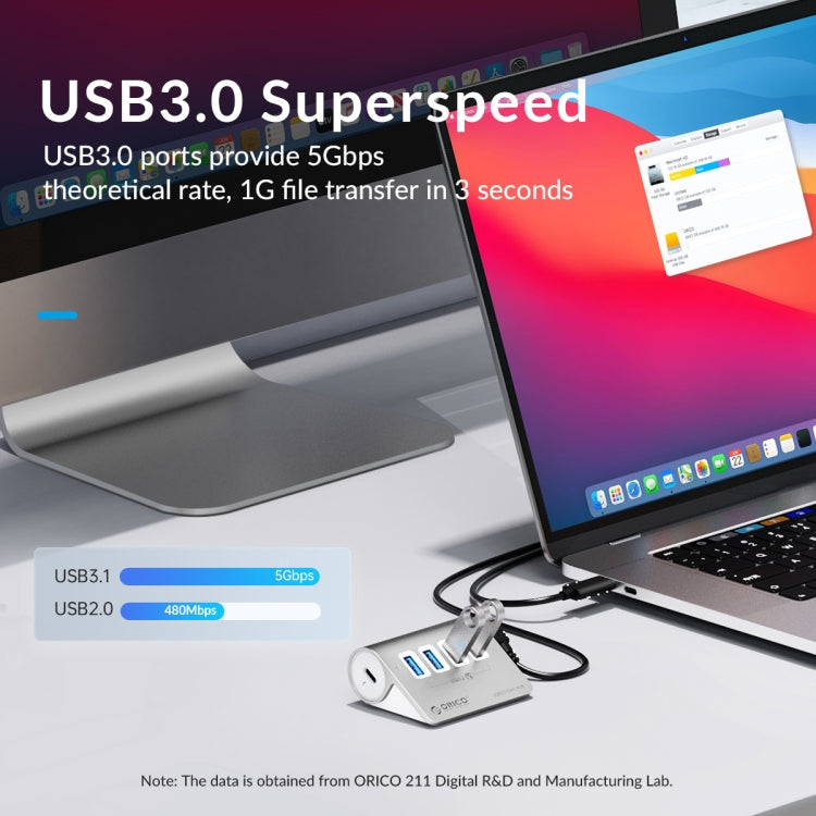 ORICO M3UT3 3-port USB 3.2 HUB with Card Reader, M3UT3