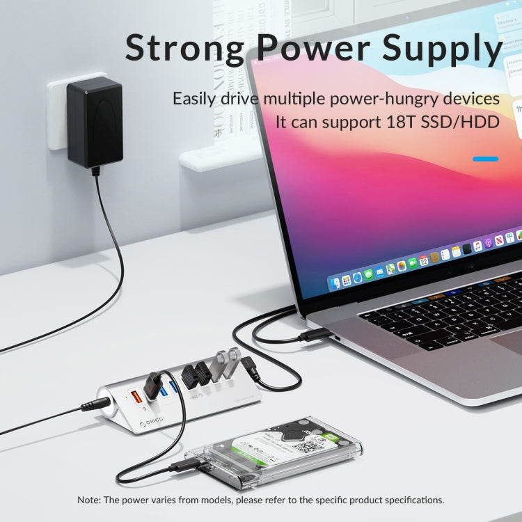 ORICO M3U4 Aluminum Alloy 4-Port USB 3.2 Gen1 5Gbps HUB, M3U4 5Gbps