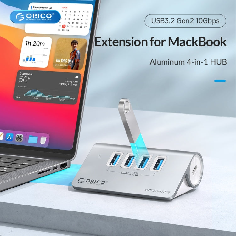 ORICO M3U4 Aluminum Alloy 4-Port USB 3.2 Gen1 10Gbps HUB, M3U4 10Gbps