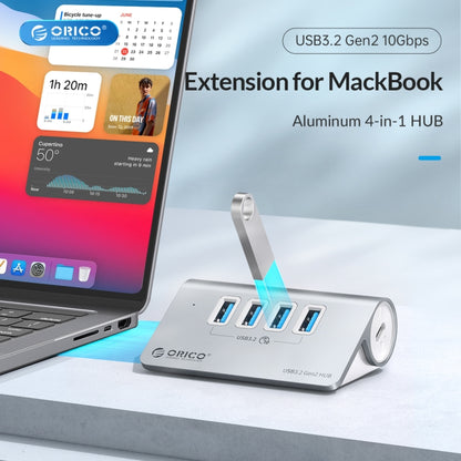 ORICO M3U4 Aluminum Alloy 4-Port USB 3.2 Gen1 10Gbps HUB, M3U4 10Gbps