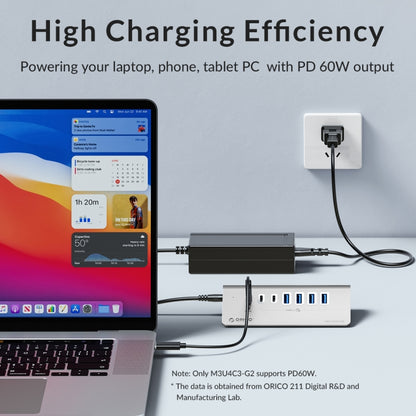 ORICO M3CU2 Aluminum Alloy 4-Port Type-C And USB 3.2 Gen2 10Gbps HUB, M3CU2