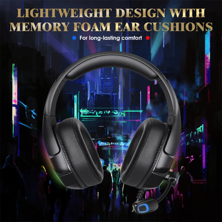 KOTION EACH G3000 3.5mm & USB Plug Stereo RGB Light Gaming Headset with Omni-directional Mic, Cable Length: 1.9m, G3000