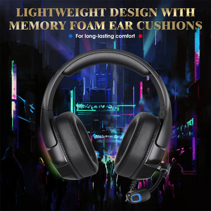KOTION EACH G3000 3.5mm & USB Plug Stereo RGB Light Gaming Headset with Omni-directional Mic, Cable Length: 1.9m, G3000