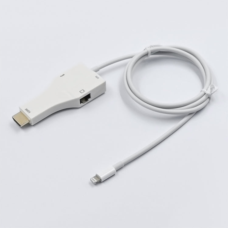 NK-1079 8 Pin to HDMI Male + USB Female + RJ45 Female Adapter Cable, Length：1m, NK-1079