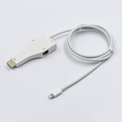 NK-1079 8 Pin to HDMI Male + USB Female + RJ45 Female Adapter Cable, Length：1m, NK-1079