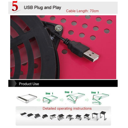 Portable 360 Degree Adjustable Foldable Aluminium Alloy Desk Stand with Cool Fans & Mouse Pad for Laptop / Notebook, with Mouse Pad & Cooling Fan