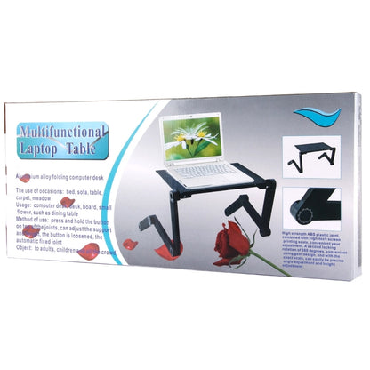 Portable 360 Degree Adjustable Foldable Aluminium Alloy Desk Stand with Cool Fans & Mouse Pad for Laptop / Notebook, with Mouse Pad & Cooling Fan