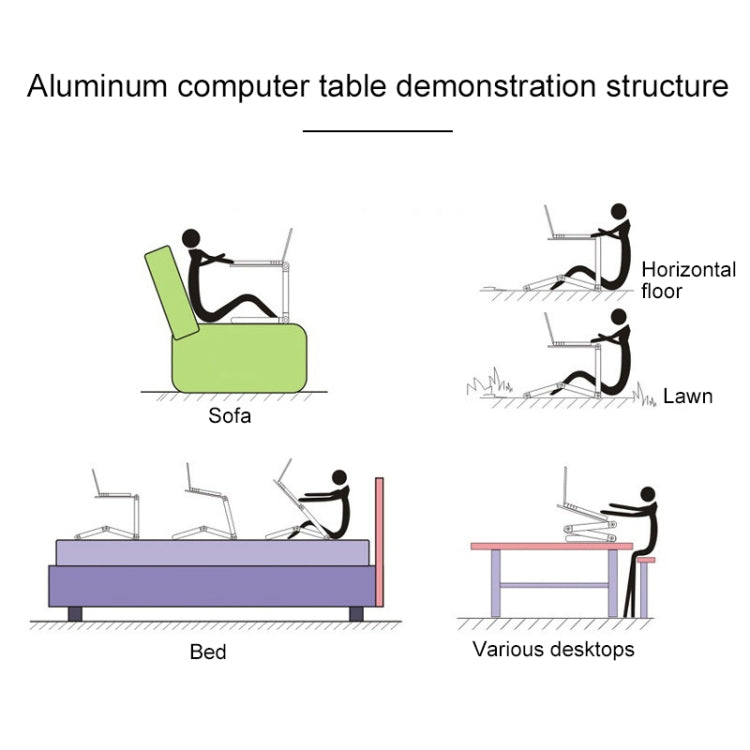 Portable 360 Degree Adjustable Foldable Aluminium Alloy Desk Stand for Laptop / Notebook, without CPU Fans & Mouse Pad, Desk