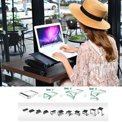 Portable 360 Degree Adjustable Foldable Aluminium Alloy Desk Stand for Laptop / Notebook, without CPU Fans & Mouse Pad, Desk