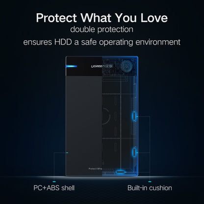 UGREEN US222 HDD Enclosure 2.5 / 3.5 inch SATA to USB 3.0 SSD Adapter Hard Disk Drive Box External HDD Case, Support UASP Protocol, US222 HDD Case