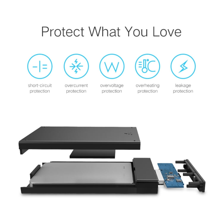 UGREEN US221 HDD Enclosure 2.5 inch SATA to USB 3.0 SSD Adapter Hard Disk Drive Box External HDD Case, Support UASP Protocol, US221 Removable Cable