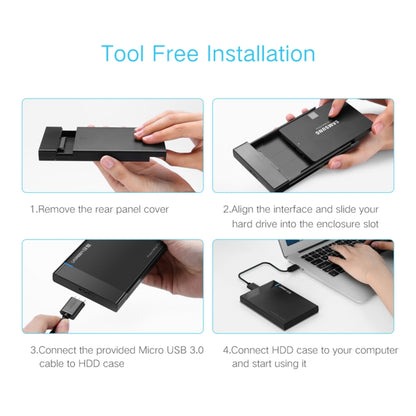 UGREEN US221 HDD Enclosure 2.5 inch SATA to USB 3.0 SSD Adapter Hard Disk Drive Box External HDD Case, Support UASP Protocol, US221 Removable Cable
