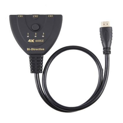 3 x 1 4K 60Hz HDMI Bi-Direction Switcher with Pigtail HDMI Cable, Bi-Direction