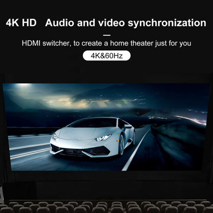 3 x 1 4K 60Hz HDMI Bi-Direction Switcher with Pigtail HDMI Cable, Bi-Direction