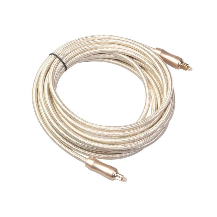 QHG02 SPDIF Toslink Gold-plated Fiber Braided Optic Audio Cable, Length: 5m, 5m