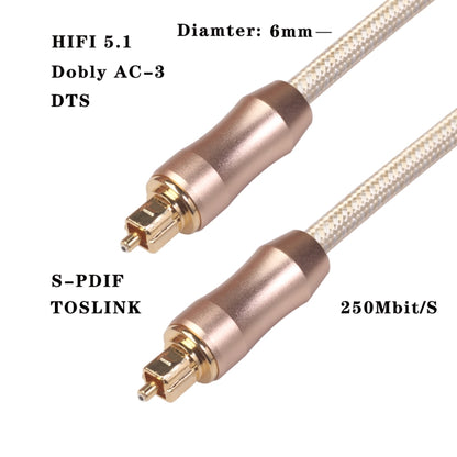 QHG02 SPDIF Toslink Gold-plated Fiber Braided Optic Audio Cable, Length: 5m, 5m