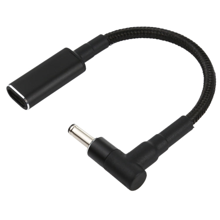 PD 100W 18.5-20V 3.5 x 1.35mm Elbow to USB-C / Type-C Adapter Nylon Braid Cable, 3.5 x 1.35mm