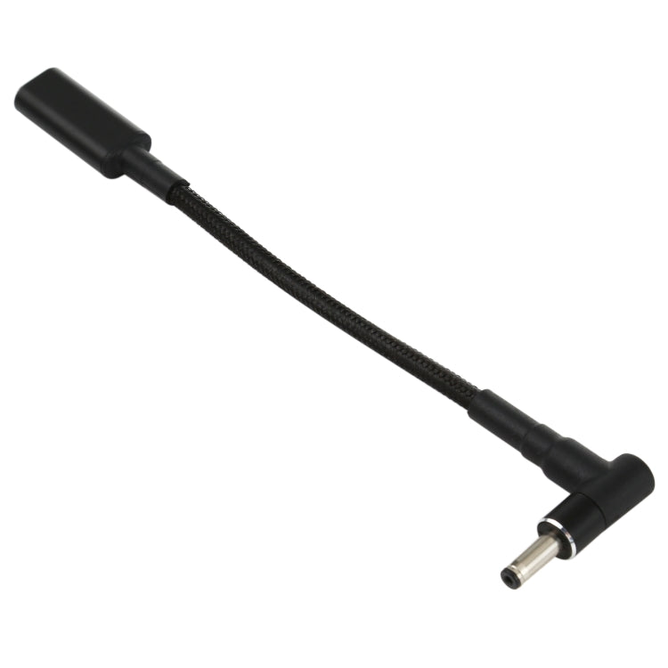 PD 100W 18.5-20V 3.5 x 1.35mm Elbow to USB-C / Type-C Adapter Nylon Braid Cable, 3.5 x 1.35mm